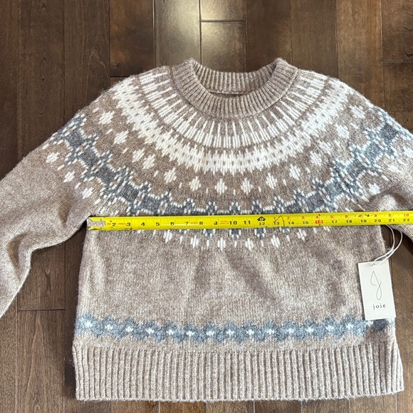 Joie Fair Isle Knit Patterned Sweater - Beige and Blue Size M NWT - Picture 6 of 9